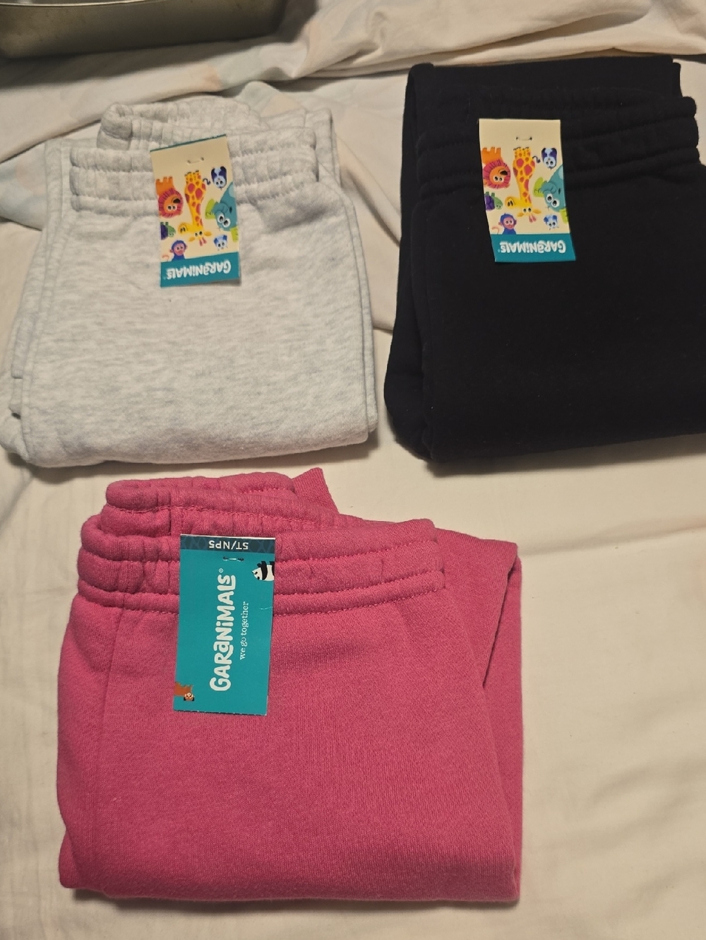 Garanimals Kids Sweatpants Trio - Pink, Gray & Black
